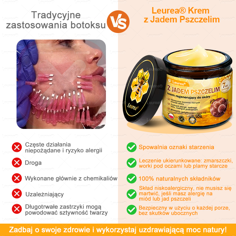 ✨✨✨✨Leurea® Krem Regenerujący z Jadem Pszczelim🔥 Naturalna regeneracja skóry, wygładzenie zmarszczek i promienna cera-50 ml