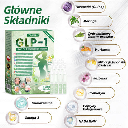 🌿🌿🌿🌿DOOEKA® GLP-1 8 w 1 Fit & Vital roztwór doustny – Raz dziennie, widoczne zmiany w ciągu 7 dni / W przypadku otyłości, zdrowia serca i układu krążenia, cukrzycy, bezdechu sennego, zdrowia jelit, problemów ze stawami i wielu innych