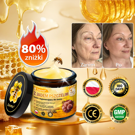 ✨✨✨Leurea® Krem Regenerujący z Jadem Pszczelim🔥 Naturalna regeneracja skóry, wygładzenie zmarszczek i promienna cera-50 ml
